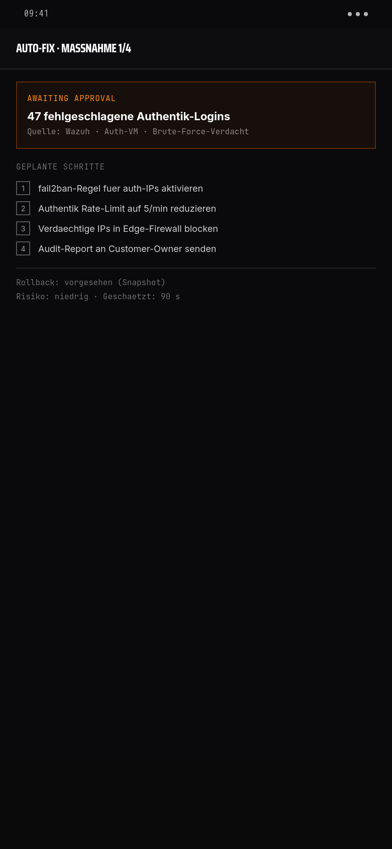 Auto-Fix · genehmigen
